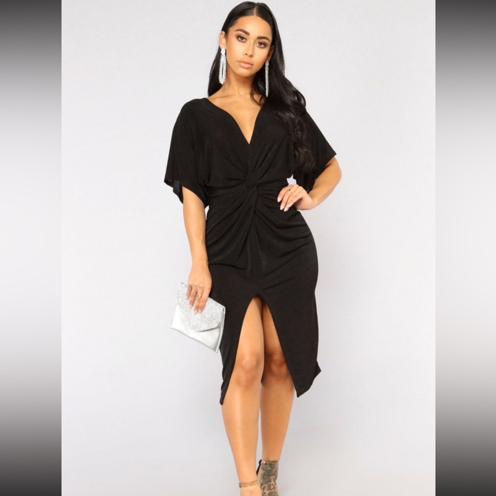Fashion Nova Black Asymmetrical Dress - Picture 1 of 3